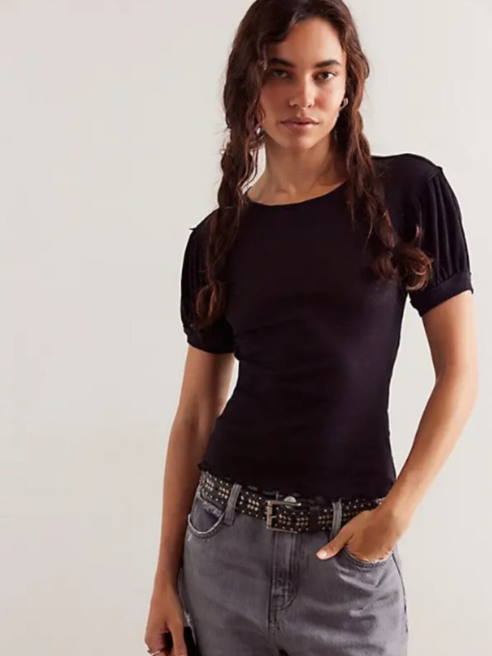 New Free People We The Free Reina Tissue Tee In Black